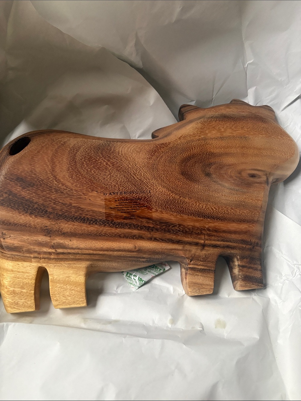 Anthropologie Carved Wood Serving Platter COW - Picture 6 of 6
